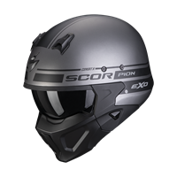 Scorpion Covert-X Tussle Matt Silver-Black Jet Helmet