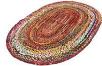 Morgenland Wollteppich Sisalteppich Teppich Indigo Stripy, oval, 7 mm Höhe