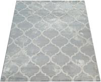 PACO HOME Kurzflor Teppich Modern Marokkanisches Muster Vintage Style Ombre Look Grau Weiß