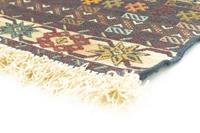 morgenland Wollen kleed Kelim Afghan vloerkleed met de hand geweven beige Laagpolig