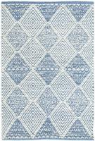 Morgenland Wollteppich Kelim Teppich handgewebt blau, rechteckig, 6 mm Höhe, Kurzflor