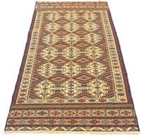 morgenland Wollen kleed Kelim Afghan vloerkleed met de hand geweven beige Laagpolig