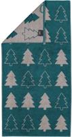 Cawö Handtücher Christmas Edition Tannenbäume smaragd - 44 Handtücher grün Gr. 80 x 150