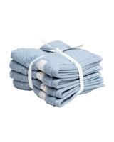 Gant Gästetuch, Organic Premium Towel, 4er Pack - 30x30 cm, Frottee Gästehandtücher blau