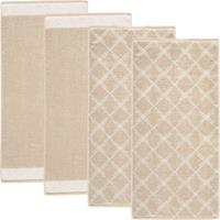 Erwin Müller Handtuch  4er-Pack Frottier, Jacquard Nagold sand Gr. 50 x 100