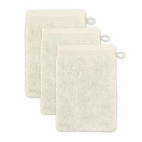 Möve Waschhandschuh Superwuschel 3er-Pack weiß/beige