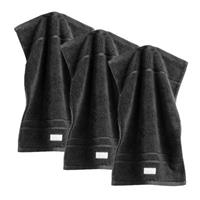 Gant Gästetuch, 3er Pack - Organic Premium Towel, Handtuch, 30 x 50 cm, Frottee Gästehandtücher anthrazit