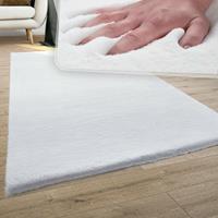 PACO HOME Teppich Wohnzimmer Kunstfell Plüsch Hochflor Shaggy Super Soft Waschbar In Weiß 60x90 cm