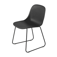 Muuto Fiber Side Chair Stoel, sledebasis Zwart