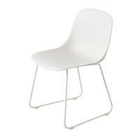 Muuto Fiber Side Chair Stoel, sledebasis Wit