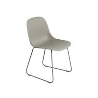 Muuto Fiber Side Chair Stoel, sledebasis Grijs