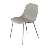 Muuto Fiber Side Chair Stoel, stalen poten Grijs