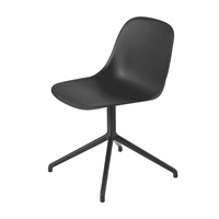 Muuto Fiber Side Chair Stoel, draaibaar Zwart