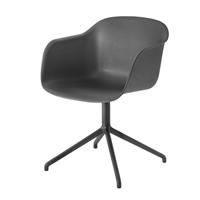 Muuto Fiber Chair Stoel, draaibaar Zwart