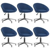 VidaXL Esszimmerstühle 6 Stk. Drehbar Blau Stoff 