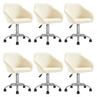 vidaXL Esszimmerstühle 6 Stk. Drehbar Creme Stoff 