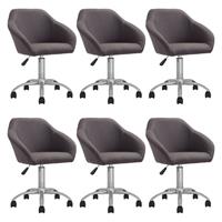 vidaXL Esszimmerstühle 6 Stk. Drehbar Taupe Stoff 