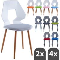 TRISENS 2er 4er Set Design Stühle Esszimmerstühle Küchenstühle Wohnzimmerstuhl Bürostuhl Kunststoff , 2 St., Grau / Schwarz