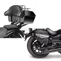 Craftride Set: Topcase Set für Kawasaki Vulcan S / Cafe 15-21  mit Gepäckträger 43Ltr schwarz + Satteltasche Kawasaki Vulcan S / Café  Arizona 3Ltr rechts in schwarz