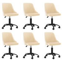 vidaXL Esszimmerstühle 6 Stk. Drehbar Creme Samt 