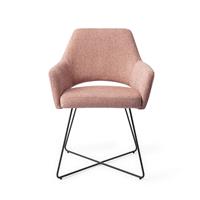 Jesper Home Eetkamerstoel 'Yanai' Cross Black, kleur Pink Punch