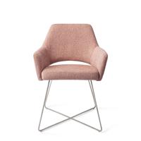 Jesper Home Eetkamerstoel 'Yanai' Cross Steel, kleur Pink Punch