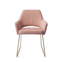 Jesper Home Eetkamerstoel 'Yanai' Slide Gold, kleur Pink Punch