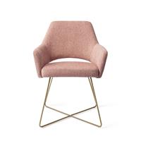 Jesper Home Eetkamerstoel 'Yanai' Cross Gold, kleur Pink Punch