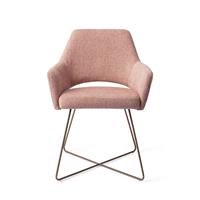 Jesper Home Eetkamerstoel 'Yanai' Cross Rose Gold, kleur Pink Punch