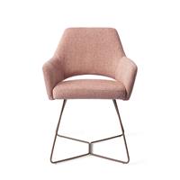 Jesper Home Eetkamerstoel 'Yanai' Beehive Rose Gold, kleur Pink Punch