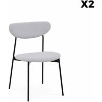 Sweeek - 2er Set Stühle im skandinavischem Stil - Hellgrau