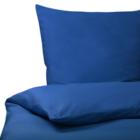 Beliani - Bettwäsche Set Blau einfarbig Baumwolle 3-teilig Überlänge für Doppelbett 200x220 cm 2 Kopfkissenbezüge und Deckenbezug mit Knopfverschluss