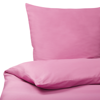 Beliani - Bettwäsche Set Rosa einfarbig Baumwolle 3-teilig Überlänge für Doppelbett 200x220 cm 2 Kopfkissenbezüge und Deckenbezug mit Knopfverschluss