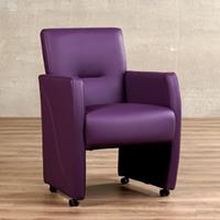 ShopX Leren eetkamerfauteuil pleasure paars, paars leer, paarse keukenstoelen