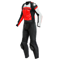 Dainese Mirage Lady Leather 2PCS Suit Black Lava Red White