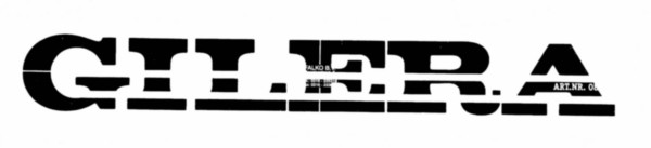 Sticker Piaggio woord [gilera] Gilera Runner stal 23cm zwart origineel 081942
