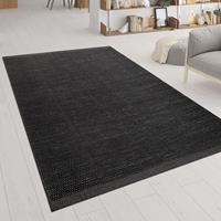 PACO HOME Handgewebter Teppich Flachgewebe Skandi Look Meliert Webmuster In Anthrazit 60x110 cm