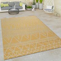 PACO HOME In- & Outdoor Flachgewebe Teppich Modern Ethno Muster Zickzack Design In Gelb 60x100 cm