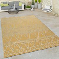 PACO HOME In- & Outdoor Flachgewebe Teppich Modern Ethno Muster Zickzack Design In Gelb 80x150 cm - 