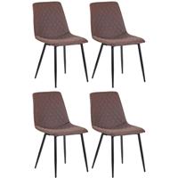 CLP 4er Set EsszimmerstÃ¼hle Telde Stoff-braun