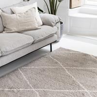 Interieur05 Berber vloerkleed hoogpolig Zand/Cream 160x230cm - (M)  - scandinavisch - nea -  Grijs