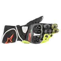 Alpinestars GP Plus R V2 Gloves, Race motorhandschoenen, Metallic Grijs-Zwart-Geel-Rood Fluo