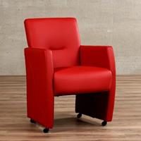 ShopX Leren eetkamerfauteuil pleasure rood, rood leer, rode keukenstoelen