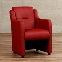 ShopX Leren eetkamerfauteuil mass rood, rood leer, rode keukenstoelen