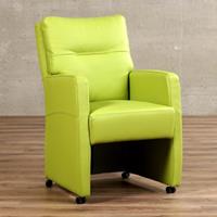 ShopX Leren eetkamerfauteuil sharp groen, groen leer, groene keukenstoelen