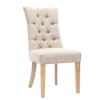 MILIBOO Klassischer Stuhl, naturfarbener Stoff, Beine aus hellem Holz VOLTAIRE - Natur