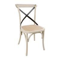 Bolero houten stoel met gekruiste rugleuning ecru - 2