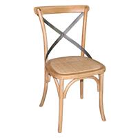 Bolero houten stoel met gekruiste rugleuning naturel - 2