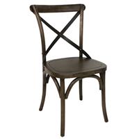 Bolero houten stoel met gekruiste rugleuning walnoot - 2