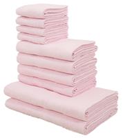 my home Handtuch Set "Vanessa", Set, 10 tlg., Walkfrottee, Handtücher mit Bordüre, einfarbiges Handtuch-Set aus 100% Baumwolle